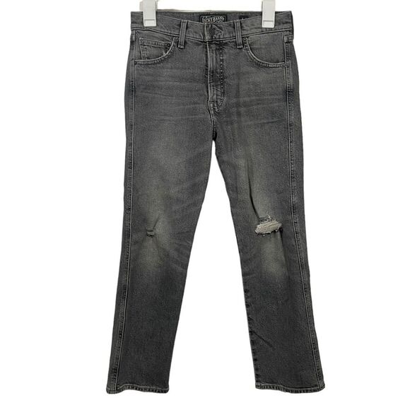 Lucky Brand Grey Wash Distressed Authentic Straight Leg Crop Jeans - Picture 1 of 6